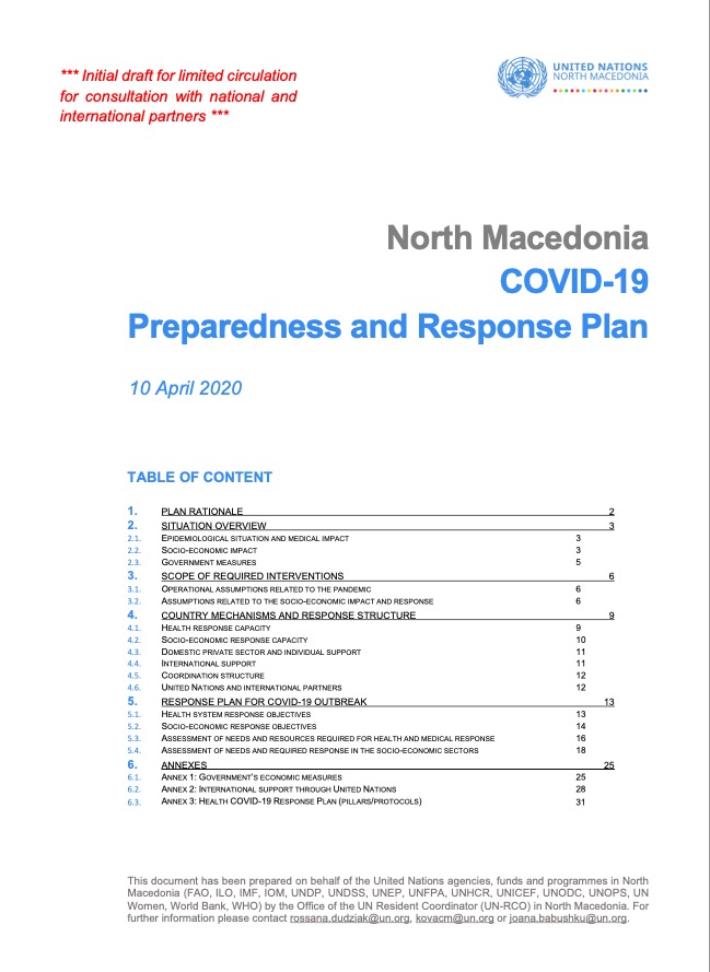 План за подготвеност и одговор на COVID-19 (10.04.2020)