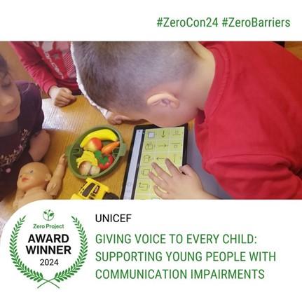 oard, UNICEF's free app for children with speech difficulties, wins the Zero Project Award for promoting inclusion through innovative tech
