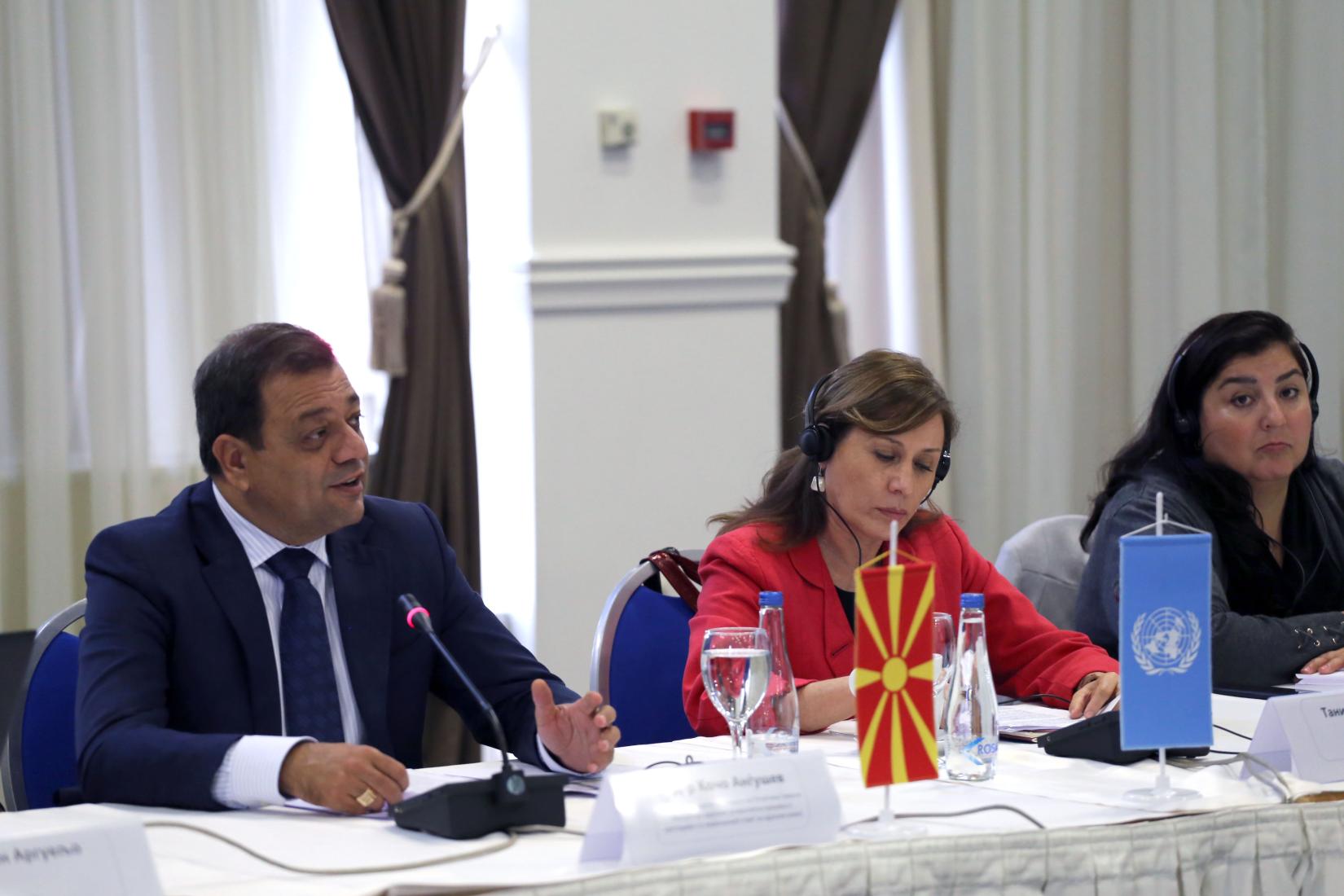 Deputy Prime Minister Kocho Angjushev talking at the opening ceremony of the Green Climate Fund event 