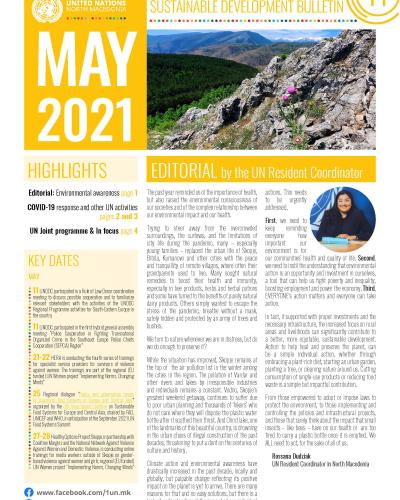 Front page of the May Sustainable Development Bulletin 